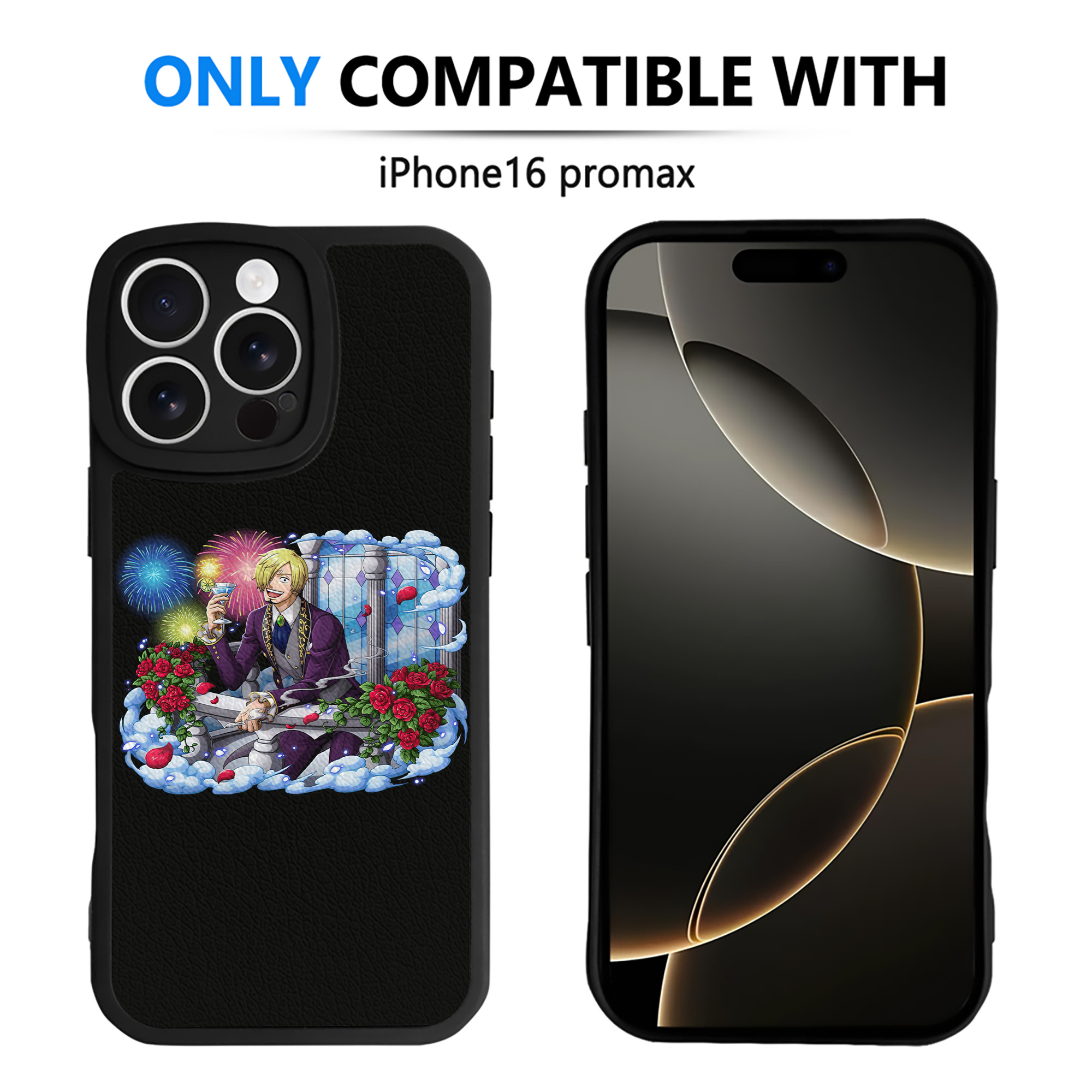 （画像用） ワンピース サンジ ONE PIECE Sanji 【iPhone 16シリーズ対応】シリコンスマホケース（レザー調） 材質：シリコン
